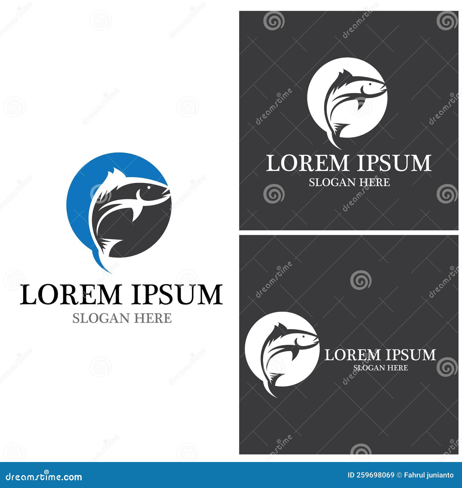 Fish logo template stock illustration. Illustration of sign 259698069