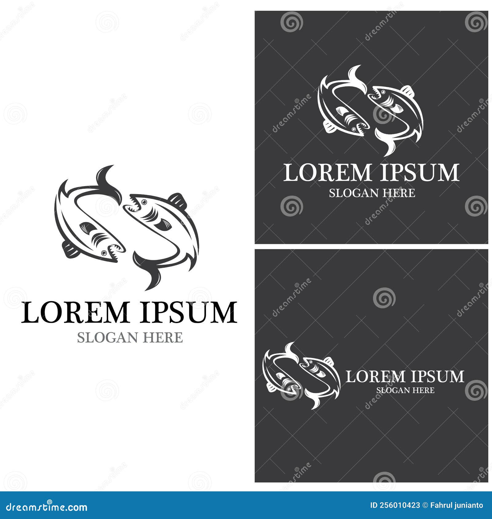 Fish logo template stock illustration. Illustration of isolated 256010423