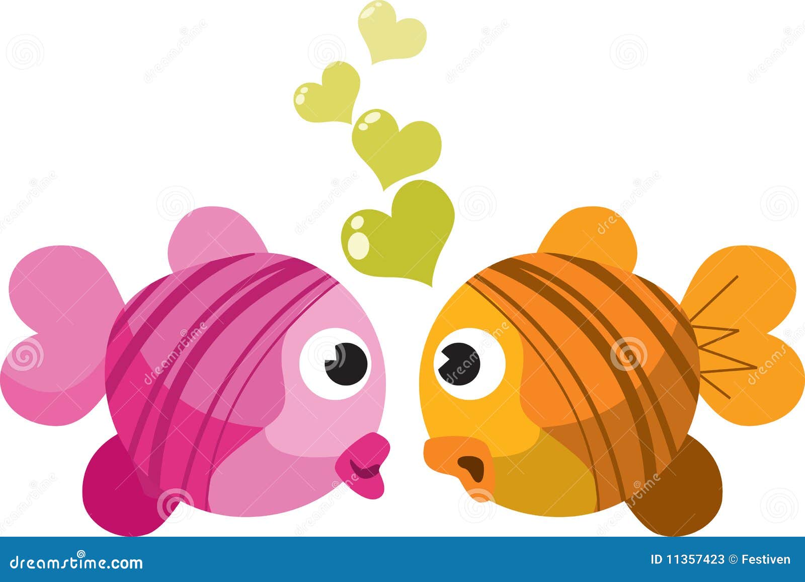 Download Fish in love stock vector. Illustration of golden ...