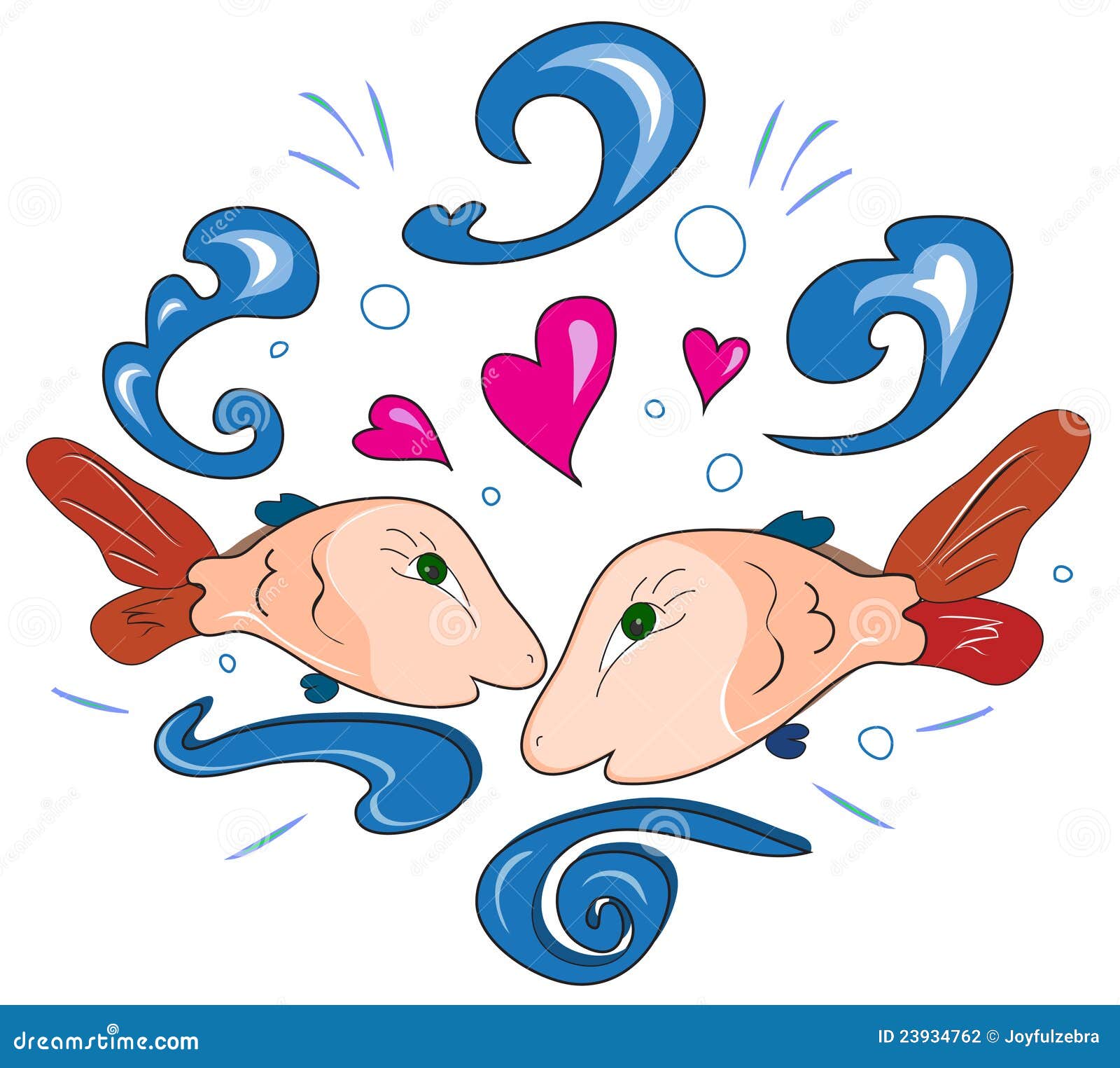 Fish in love stock vector. Illustration of emotion, bubble - 23934762