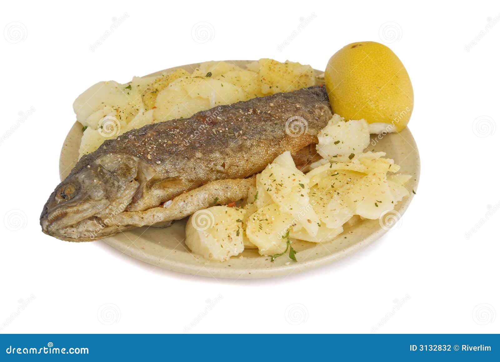 Fish Lunch stock photo. Image of dinners, supplements 3132832