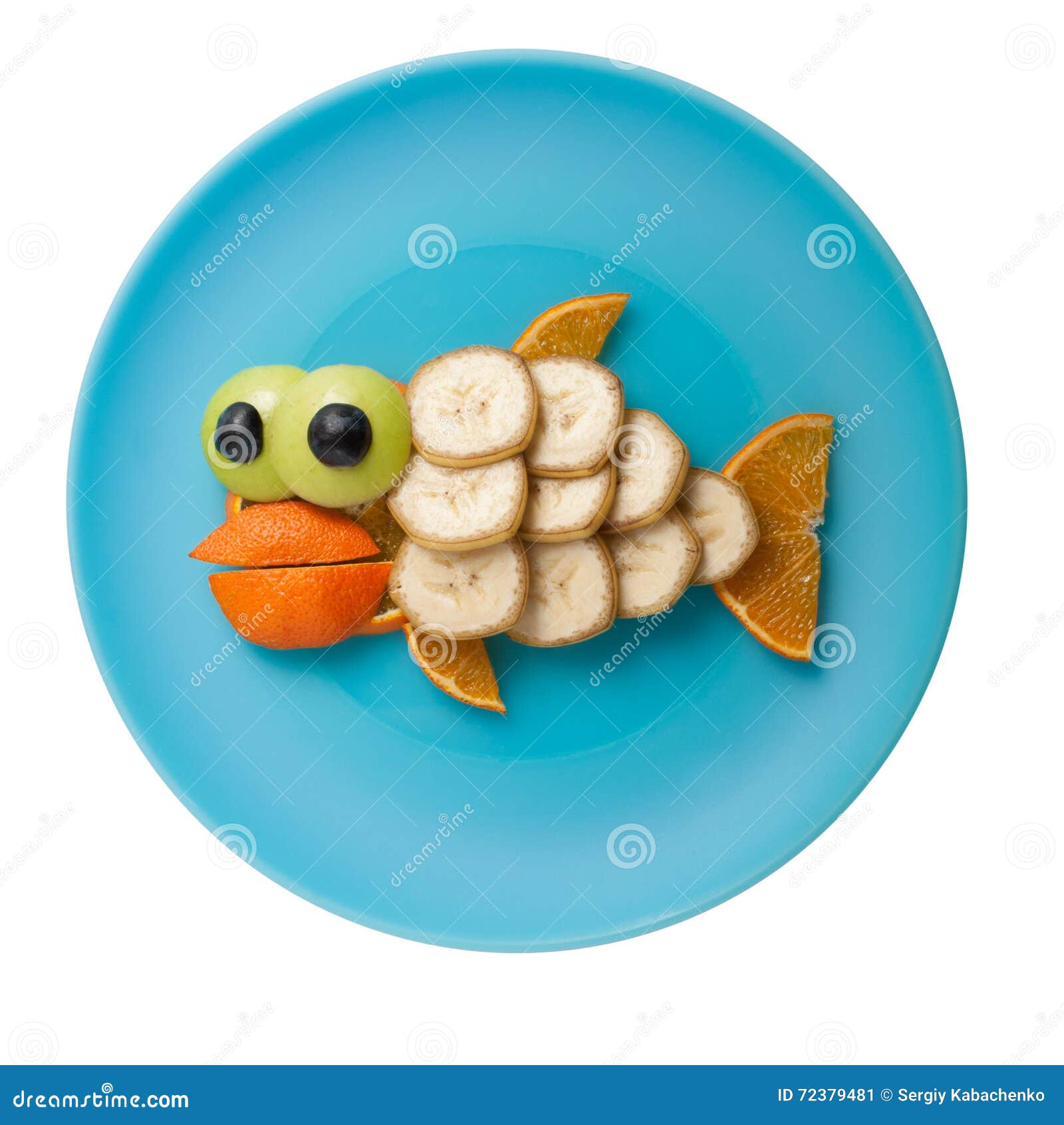Fish made of fruits stock image. Image of kids, animal 72379481