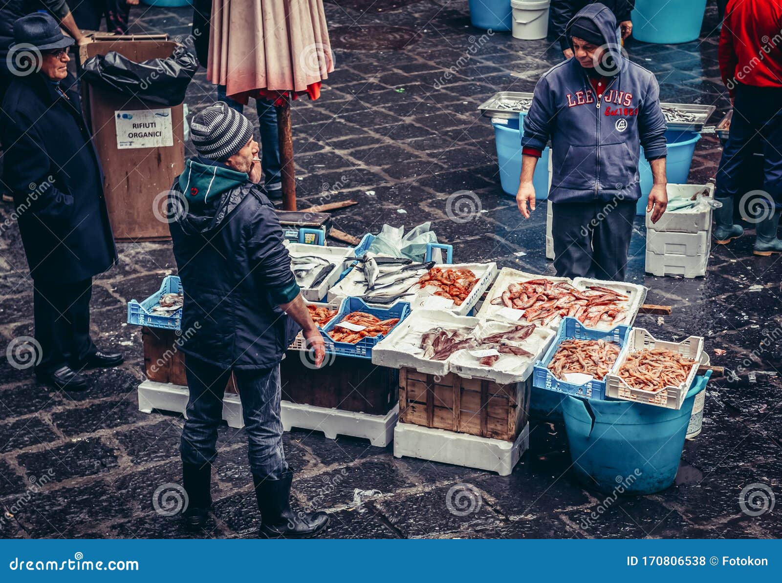 Fish market in Catania editorial stock photo. Image of merchandise -  170806538
