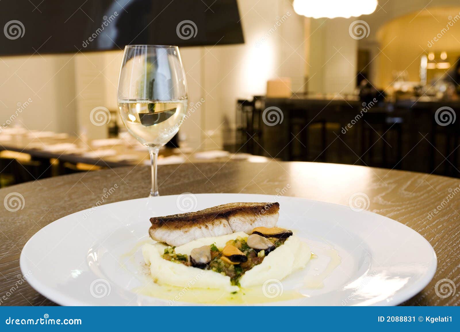 Fish Meal at Fancy Restaurant Stock Image Image of mashed, classy 2088831