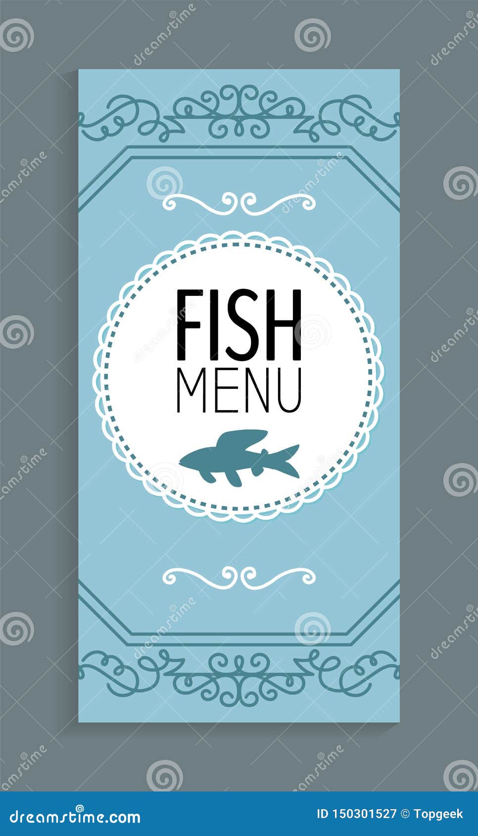 Fish Menu Template, Vector Seafood Dishes List Stock Vector ...