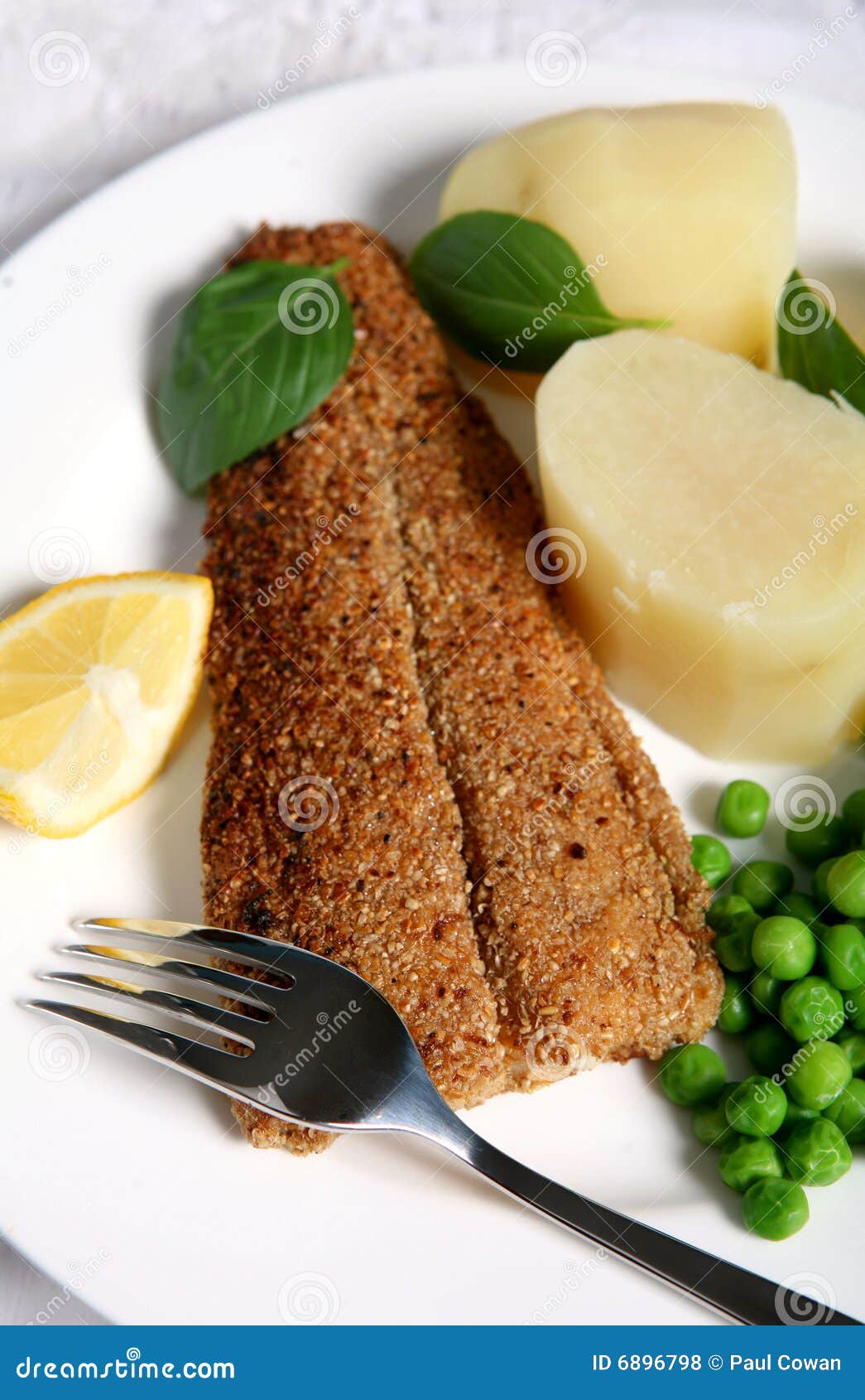 Fish in Oatmeal Meal Vertical Stock Photo Image of potatoes, vertical