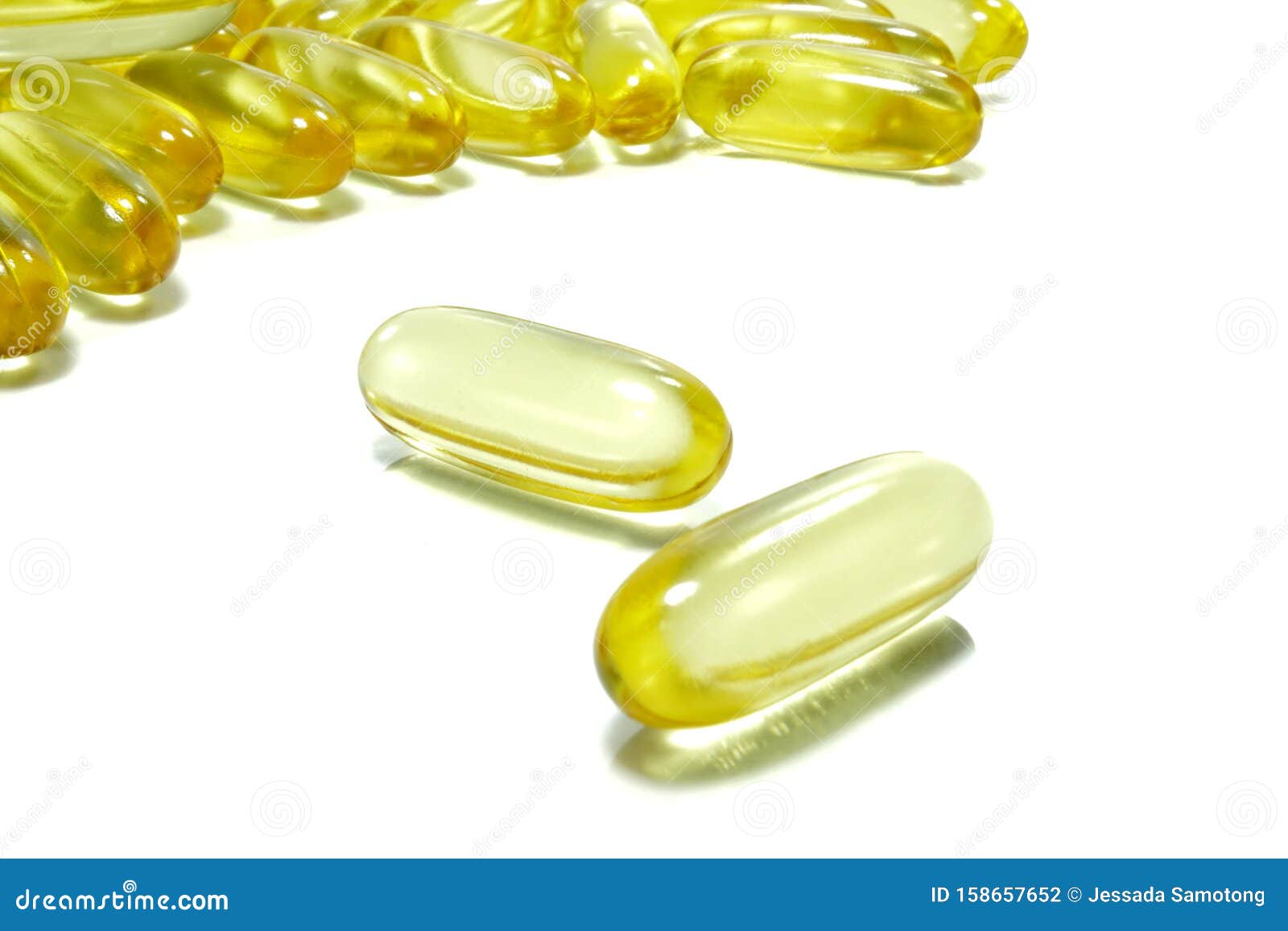 Fish Oil Omega 3 Vitamin E Isolated. Stock Photo Image of health