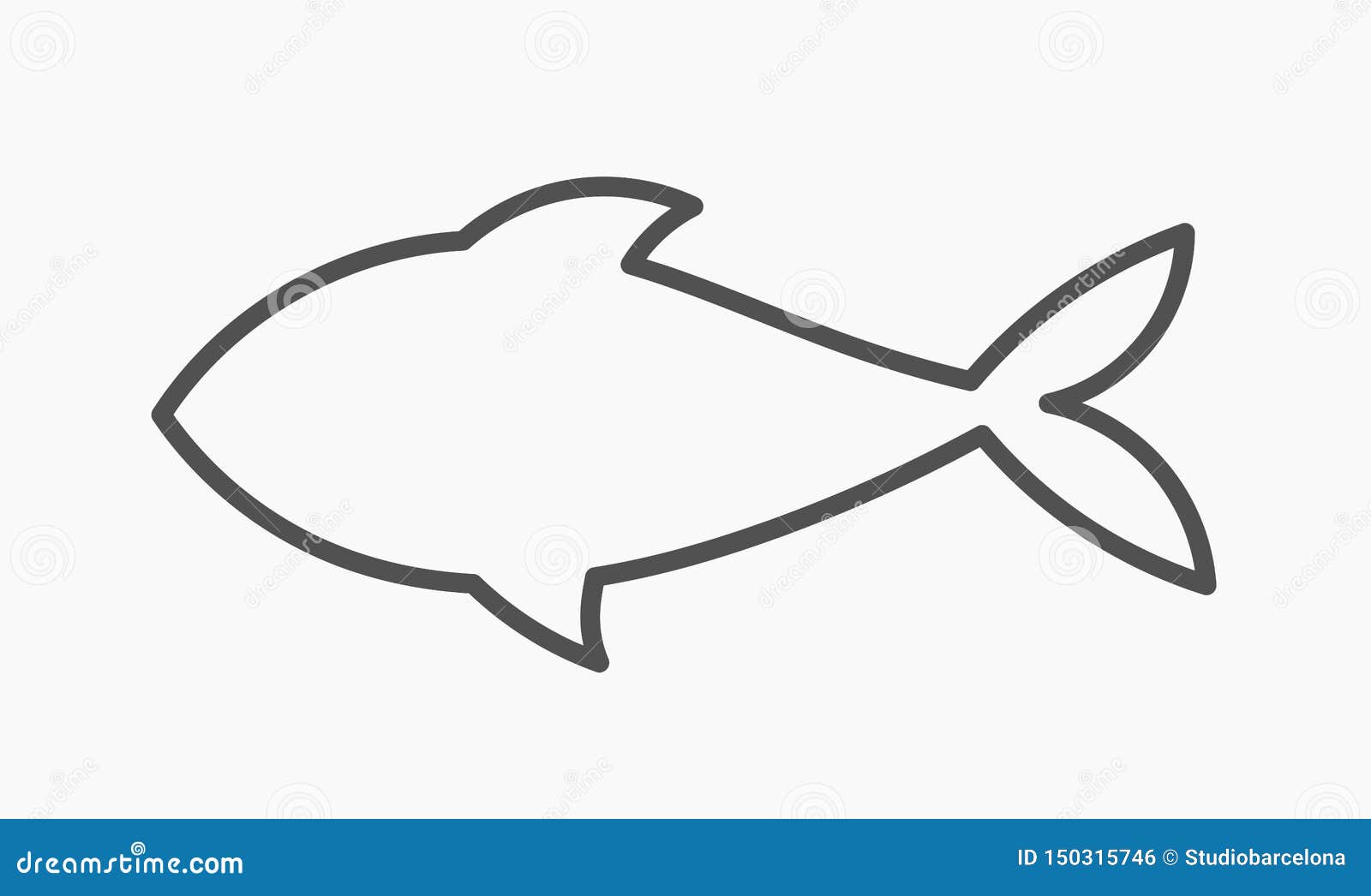 Download Fish outline shape icon stock vector. Illustration of line - 150315746