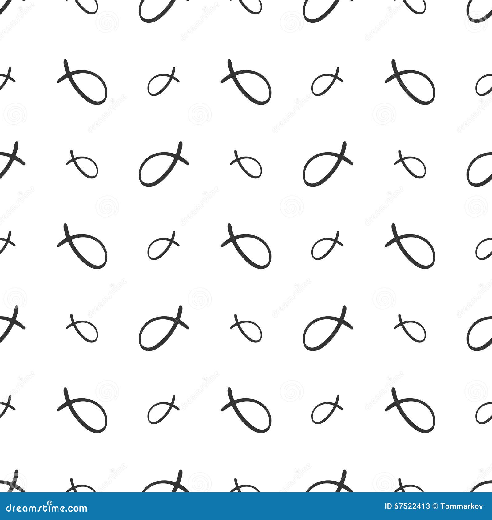 Download Fish Outline Simple Seamless Pattern On White Background ...