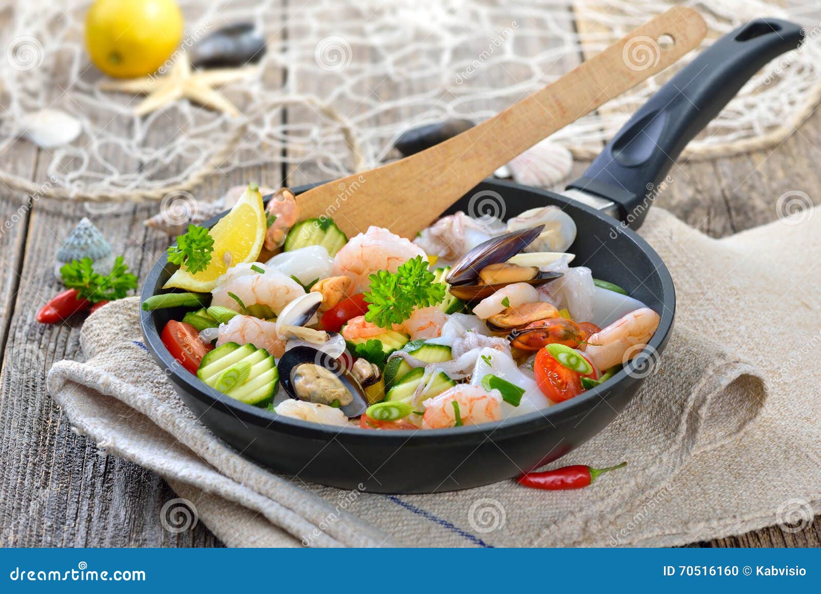 Fish pan stock photo. Image of mussel, healthy, king