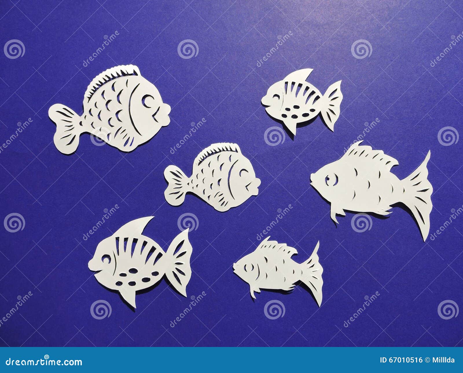 Fish Pattern. Paper Cutting. Stock Photo Image of animal, background