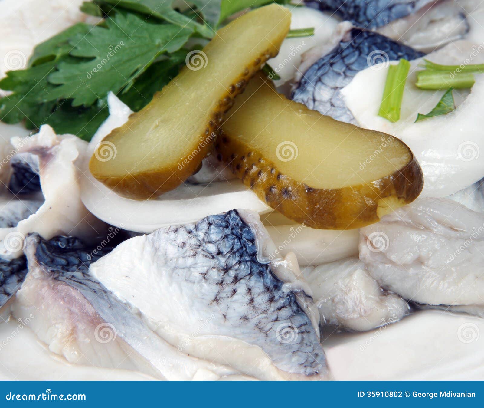 Fish and pickles stock photo. Image of fillet, pepper 35910802