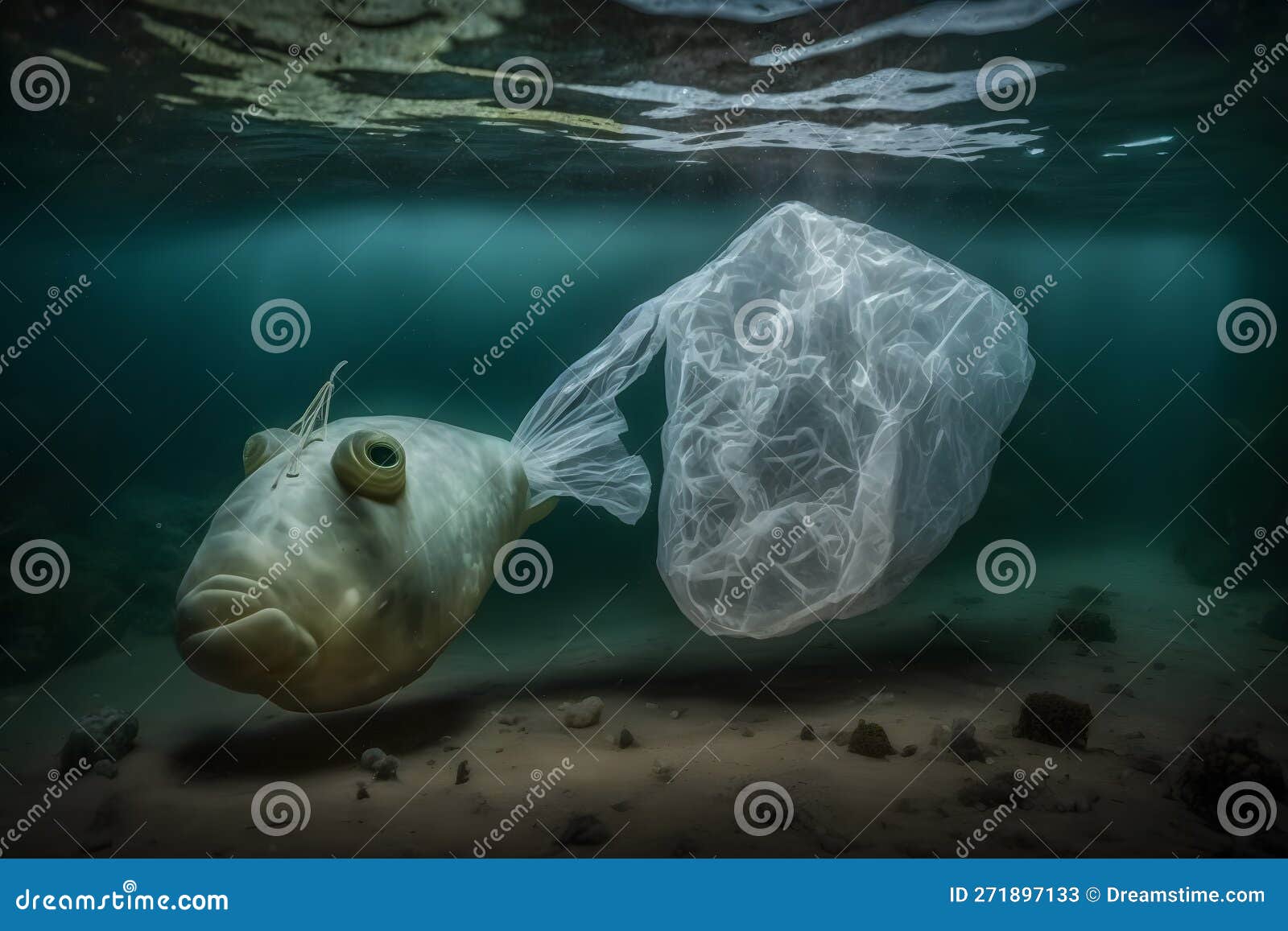 Fish and Plastic Pollution. Envrionmental Problem Plastics