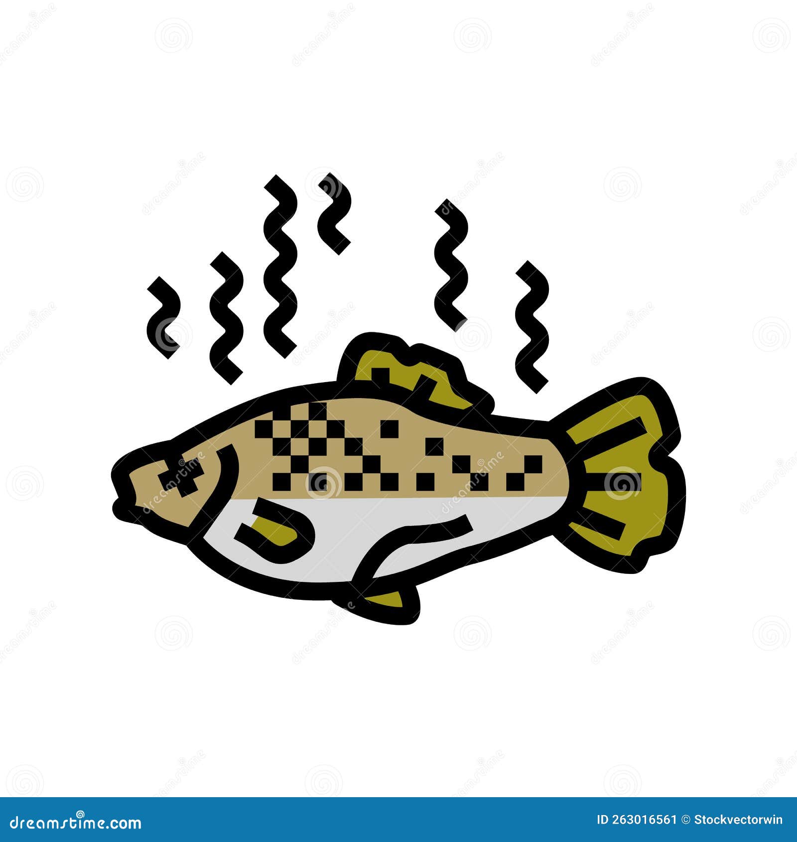 Fish Rotten Food Color Icon Vector Illustration Stock Vector