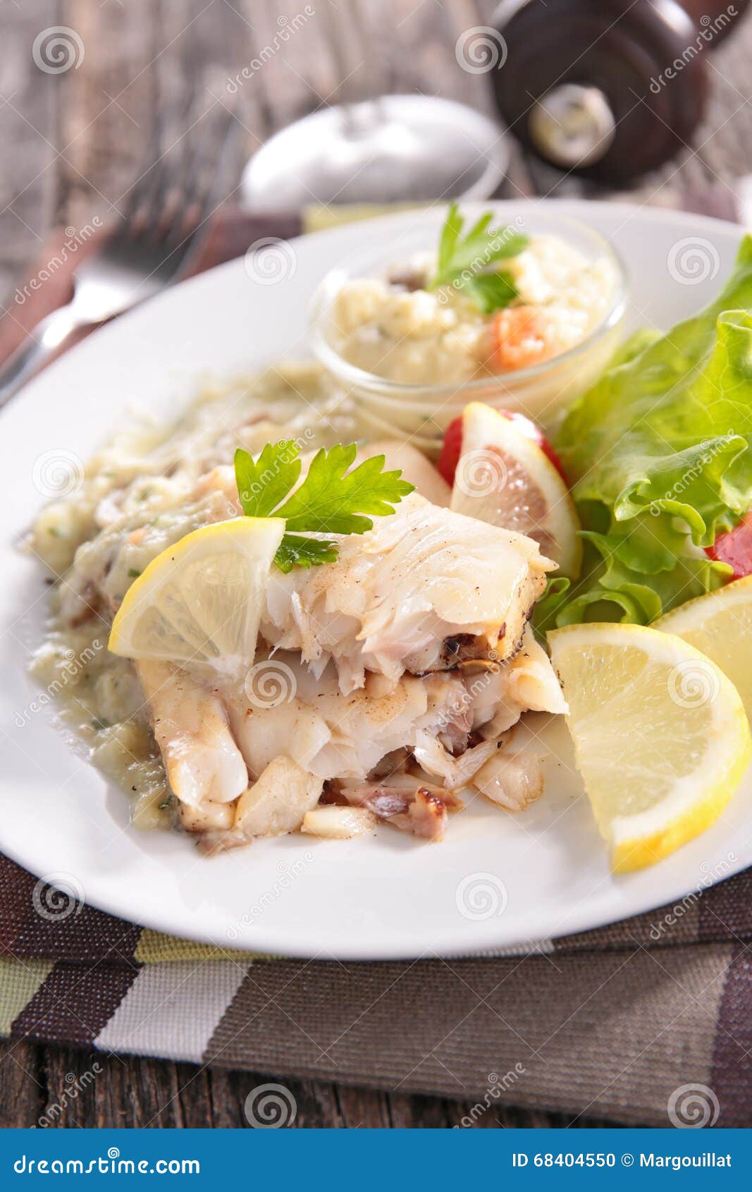Fish with sauce stock photo. Image of cuisine, food, fillet 68404550