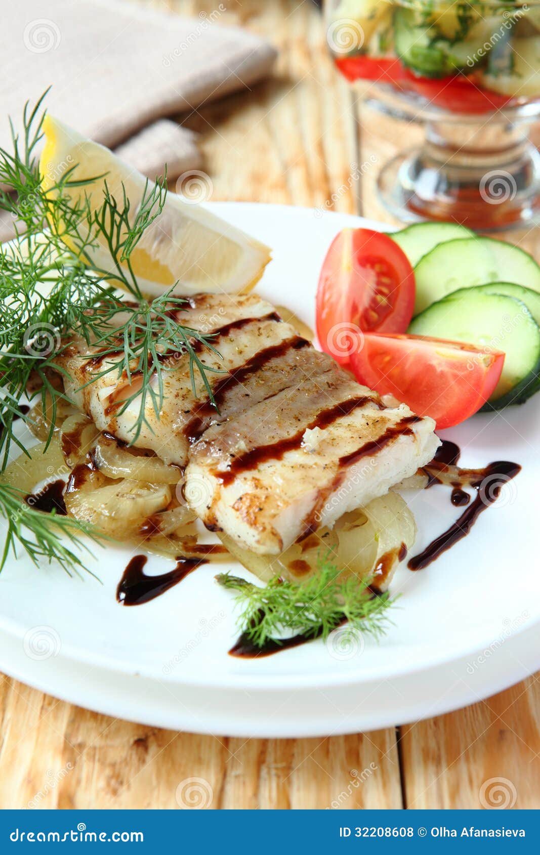 Fish with Sauce and Vegetables Stock Photo Image of boiled, sole