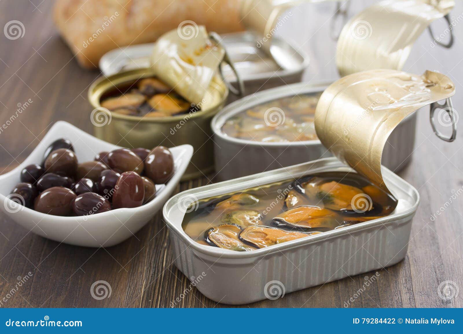 Fish and Seafood in Iron Boxes Stock Photo Image of background, brown