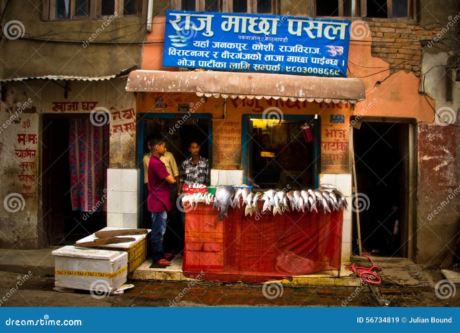 A Fish Shop in Kathmandu Nepal Editorial Stock Image Image of