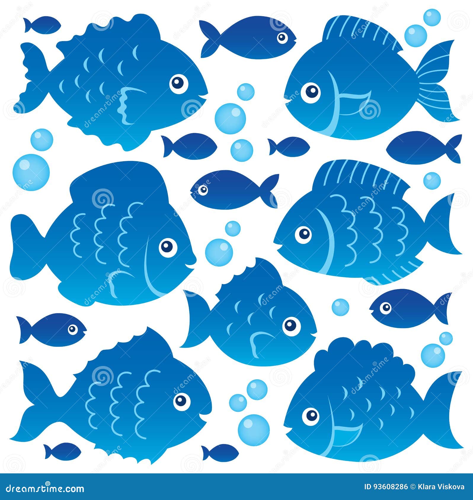 Fish Silhouettes Theme Set 2 Stock Vector - Illustration of animal ...