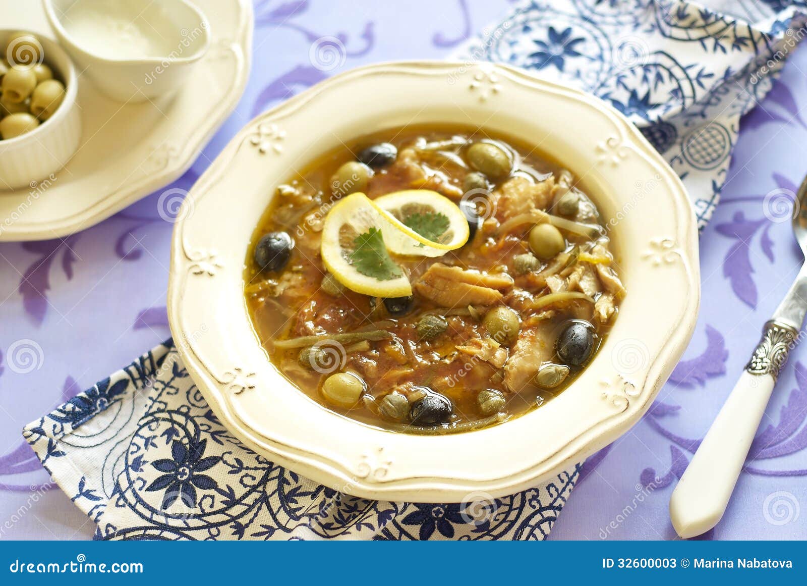 Fish Solyanka with Capers and Olives Stock Image Image of olives, dinner 32600003
