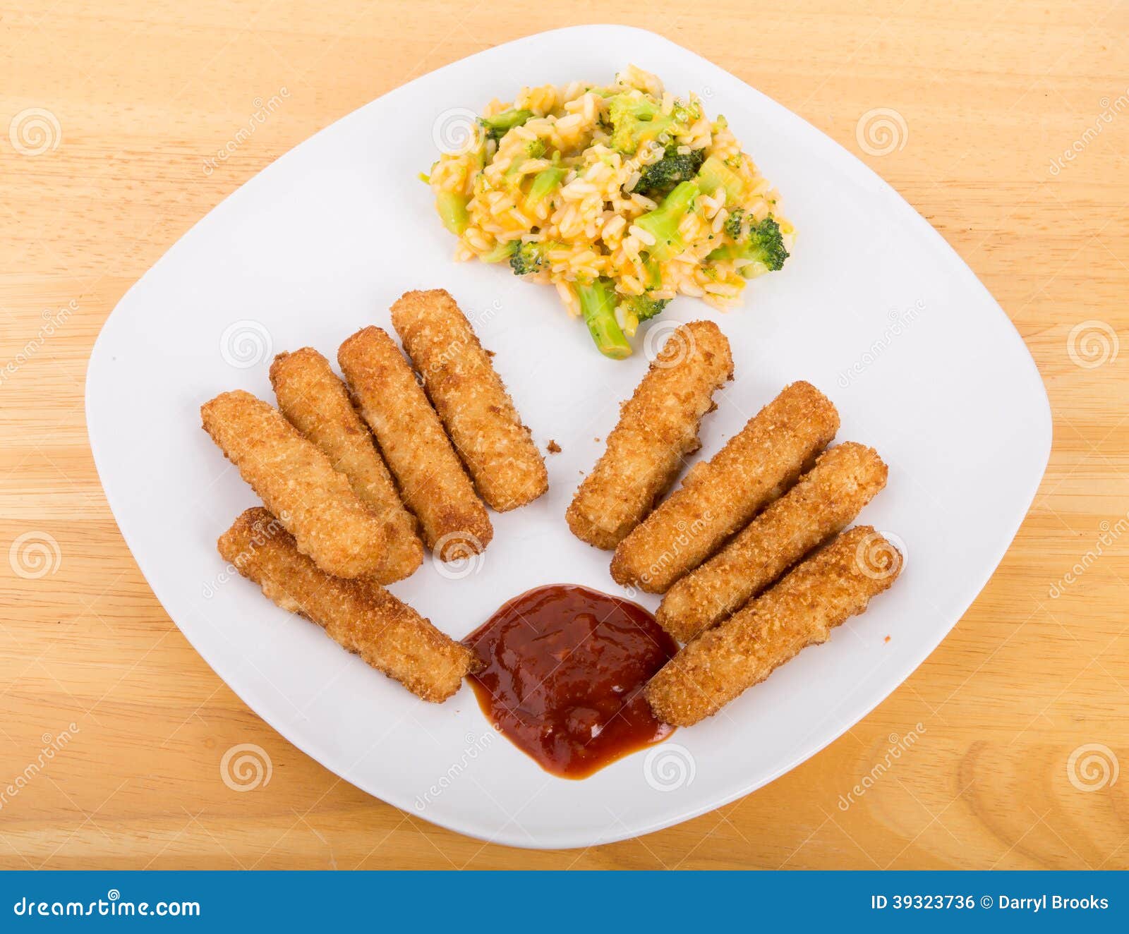 Fish Sticks with Broccoli Cheese Casserole Stock Photo Image of prepared, broccoli 39323736