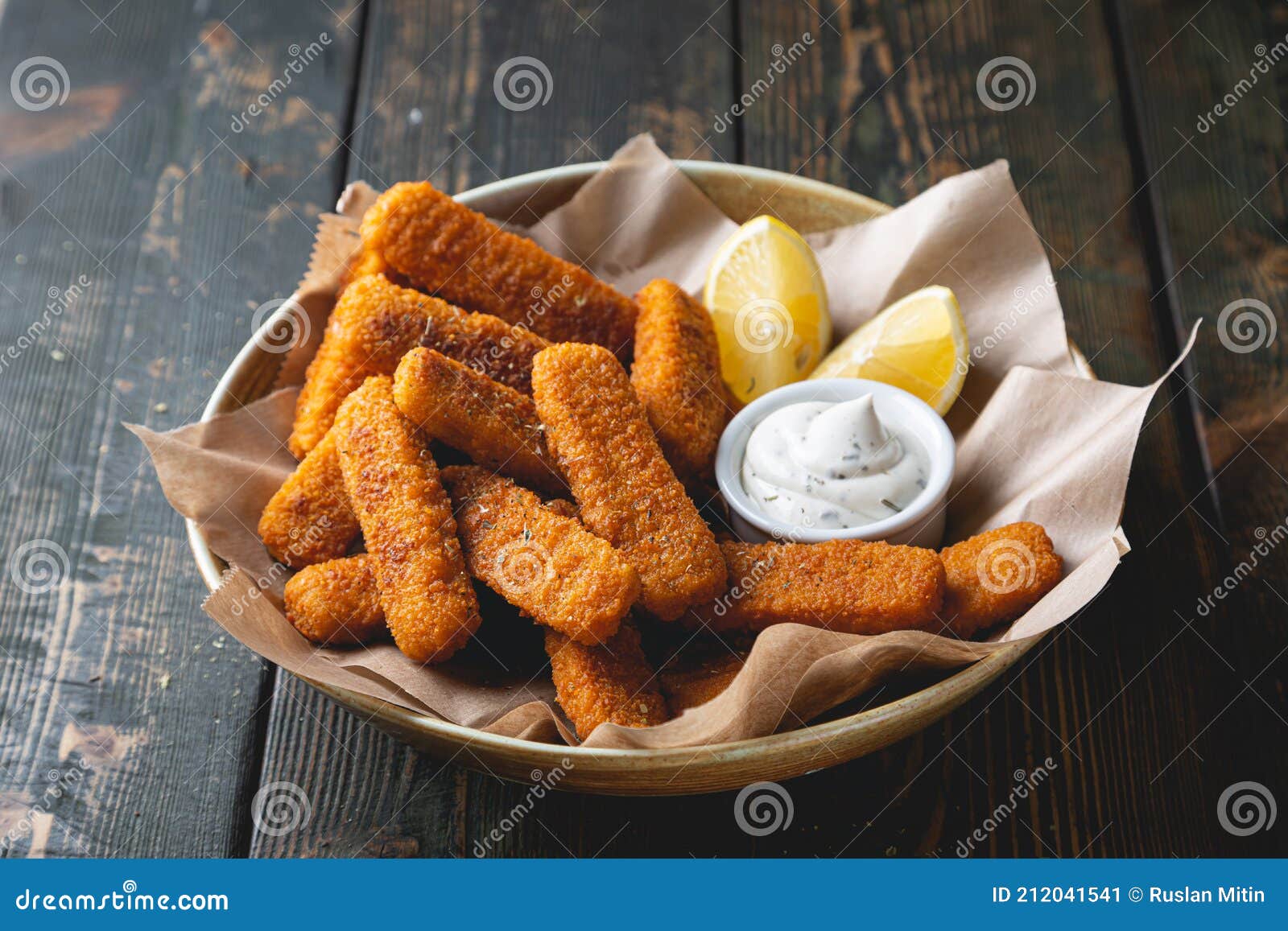 Fish Sticks with Sauce on the Table Stock Image Image of fast, food