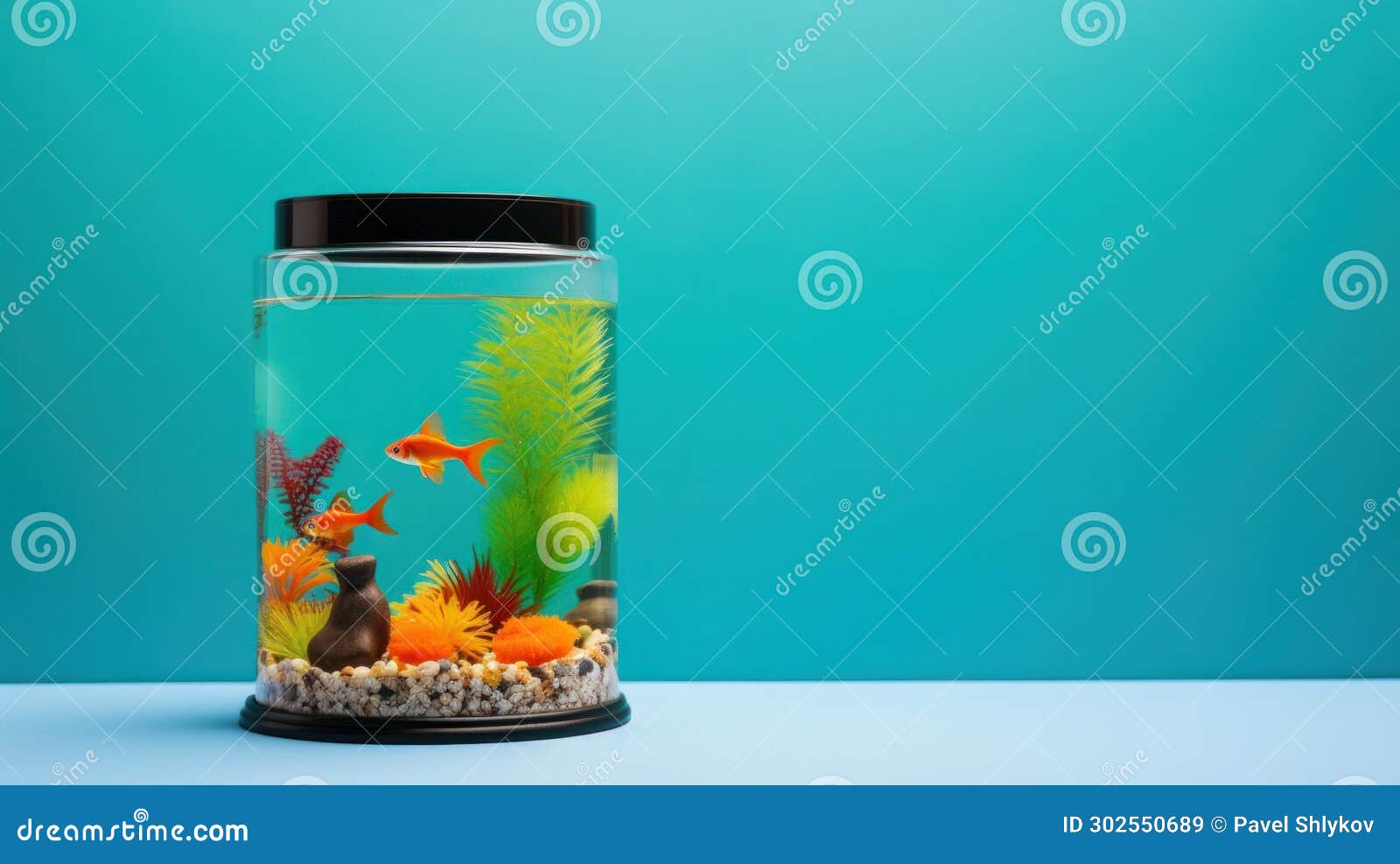 Fish Tank Aquarium with No Water and Fish on White Background. Empty  Fishbowl. Nobody Stock Image - Image of generated, design: 302550689