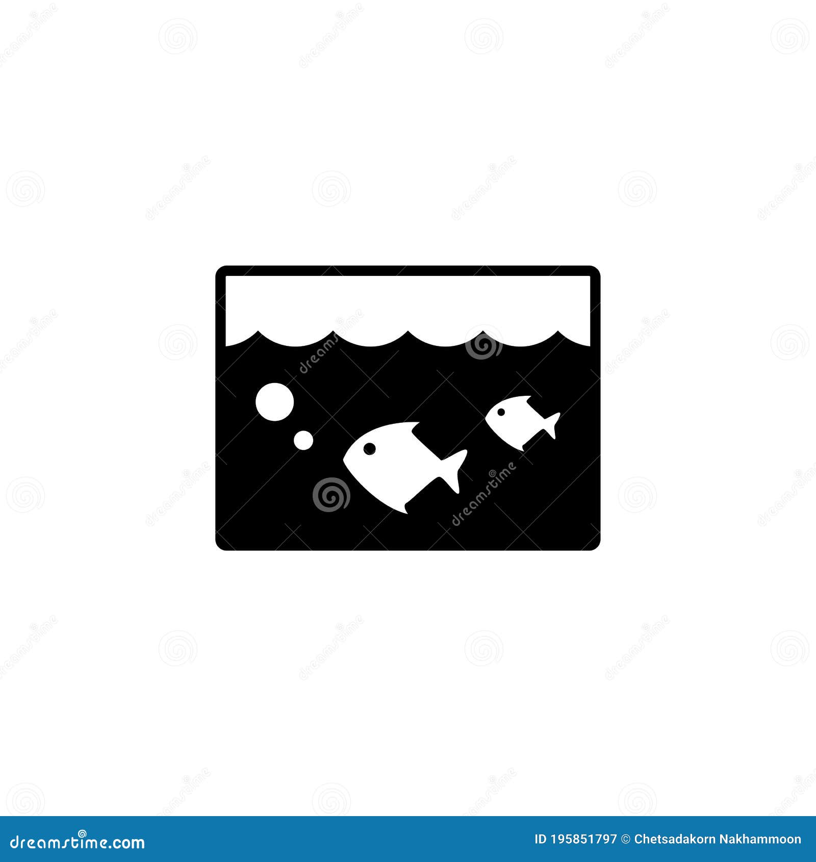 Fish Tank Icon Vector Isolated on White Stock Vector - Illustration of ...