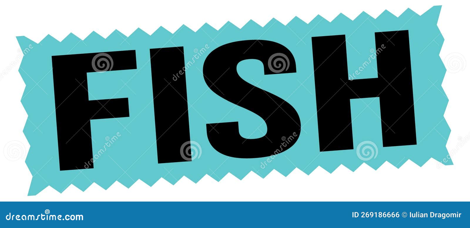 FISH Text Written on Blueblack Stamp Sign Stock Illustration