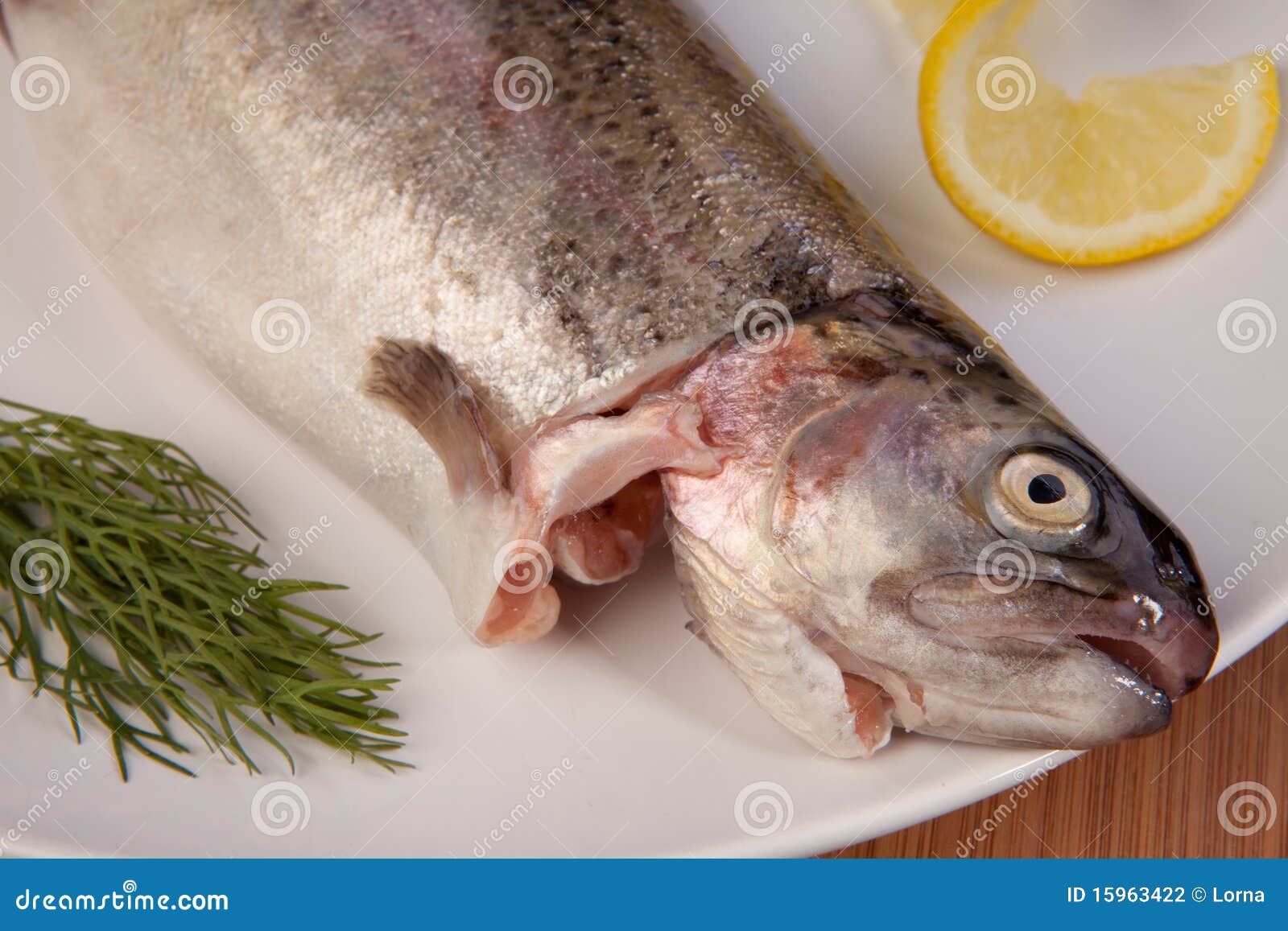 Fish trout meal plate stock photo. Image of lemon, cooking 15963422