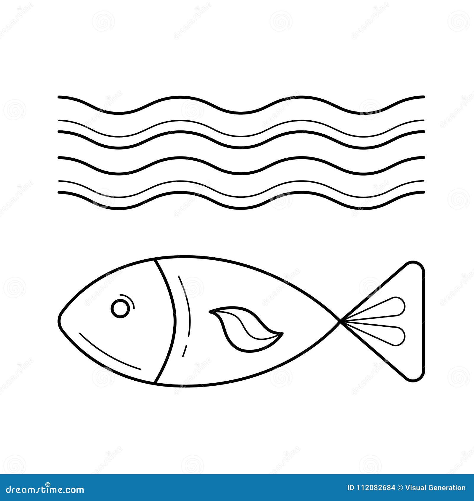 Small fish sketch icon., Stock vector