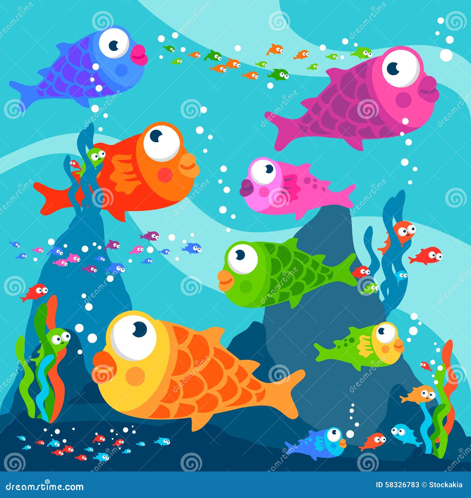 Fish underwater stock vector. Illustration of water, fish - 58326783