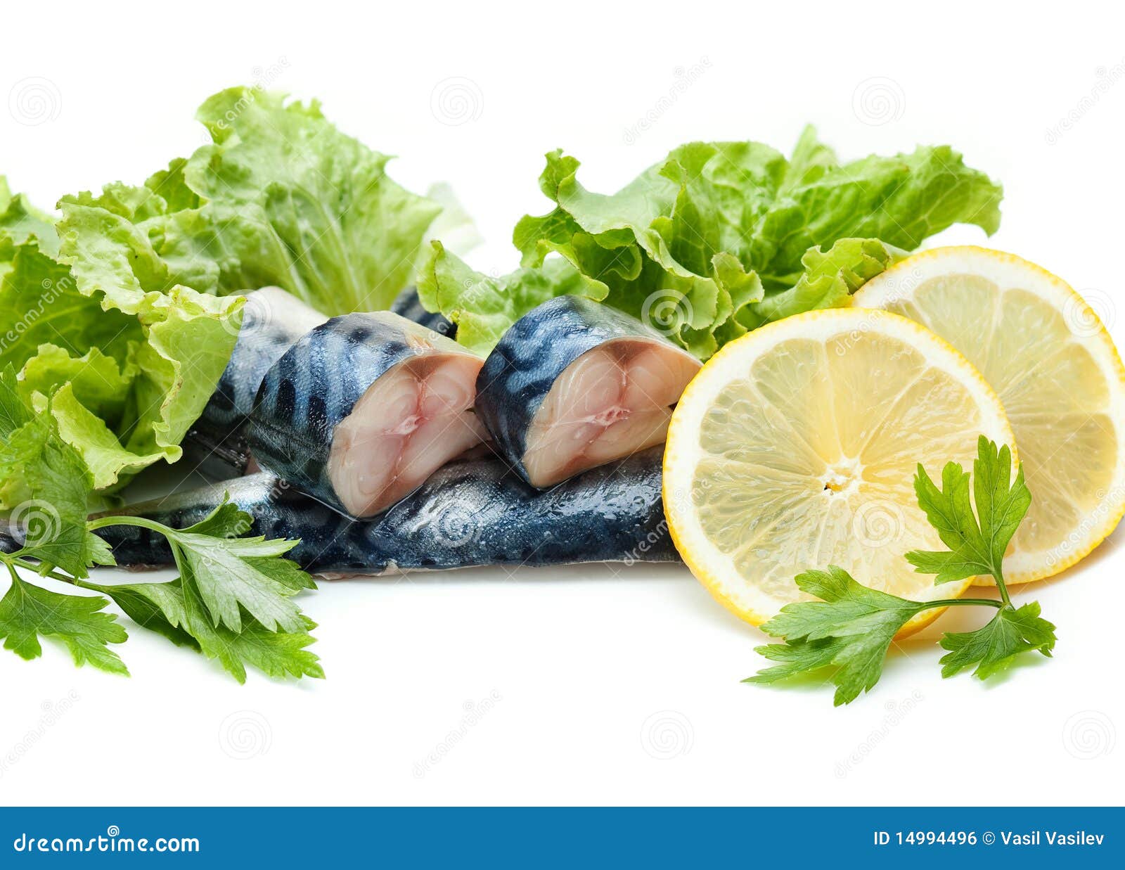 Fish and vegetables stock photo. Image of green, white 14994496