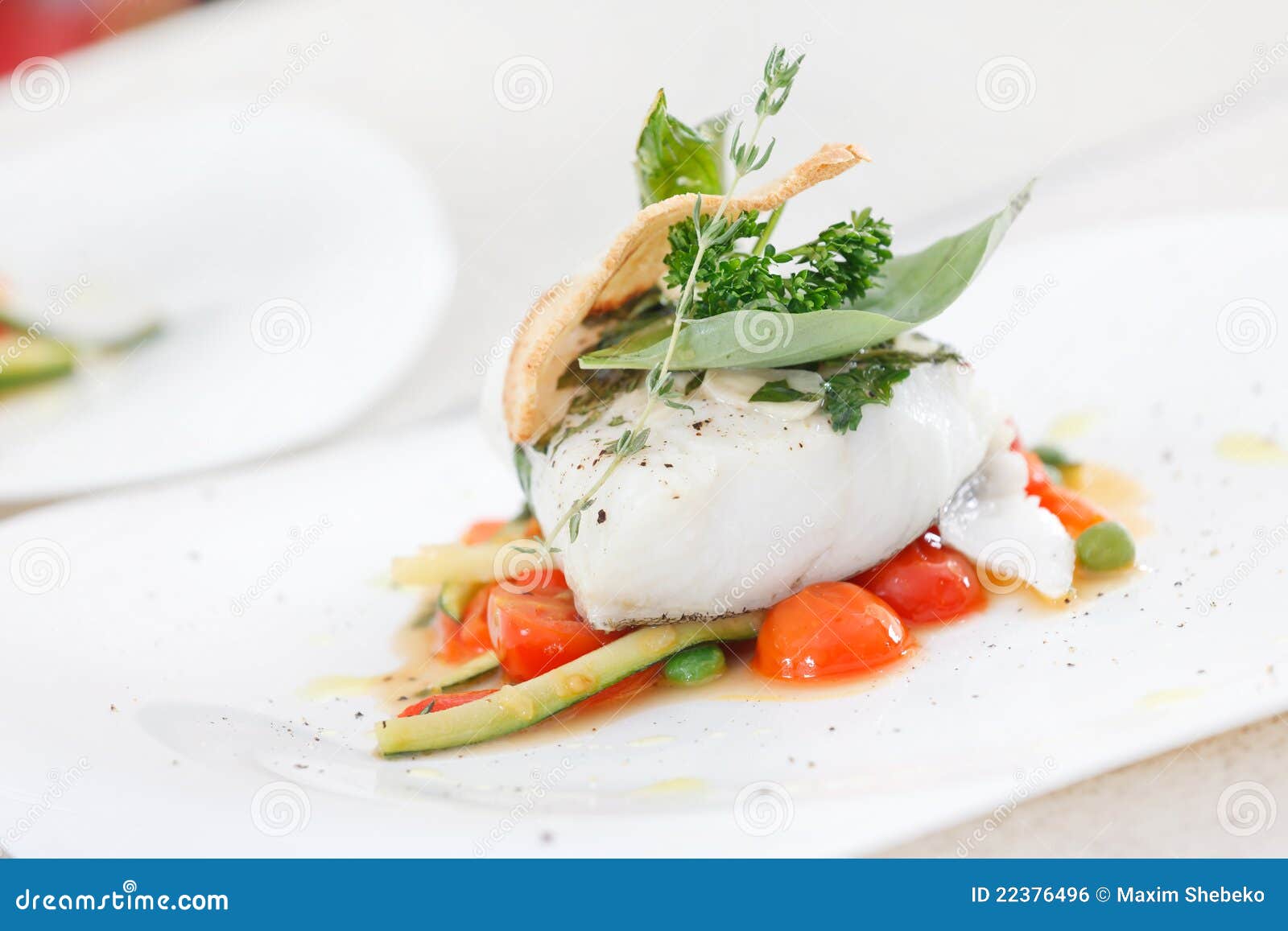 Fish with vegetables stock photo. Image of dorado, basil 22376496
