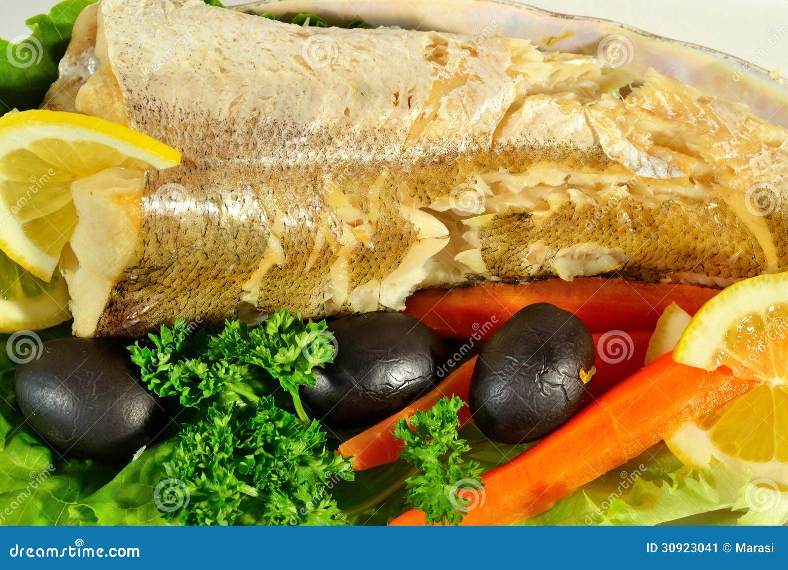 Fish with Vegetables and Herbs Stock Image Image of pepper, nutrition