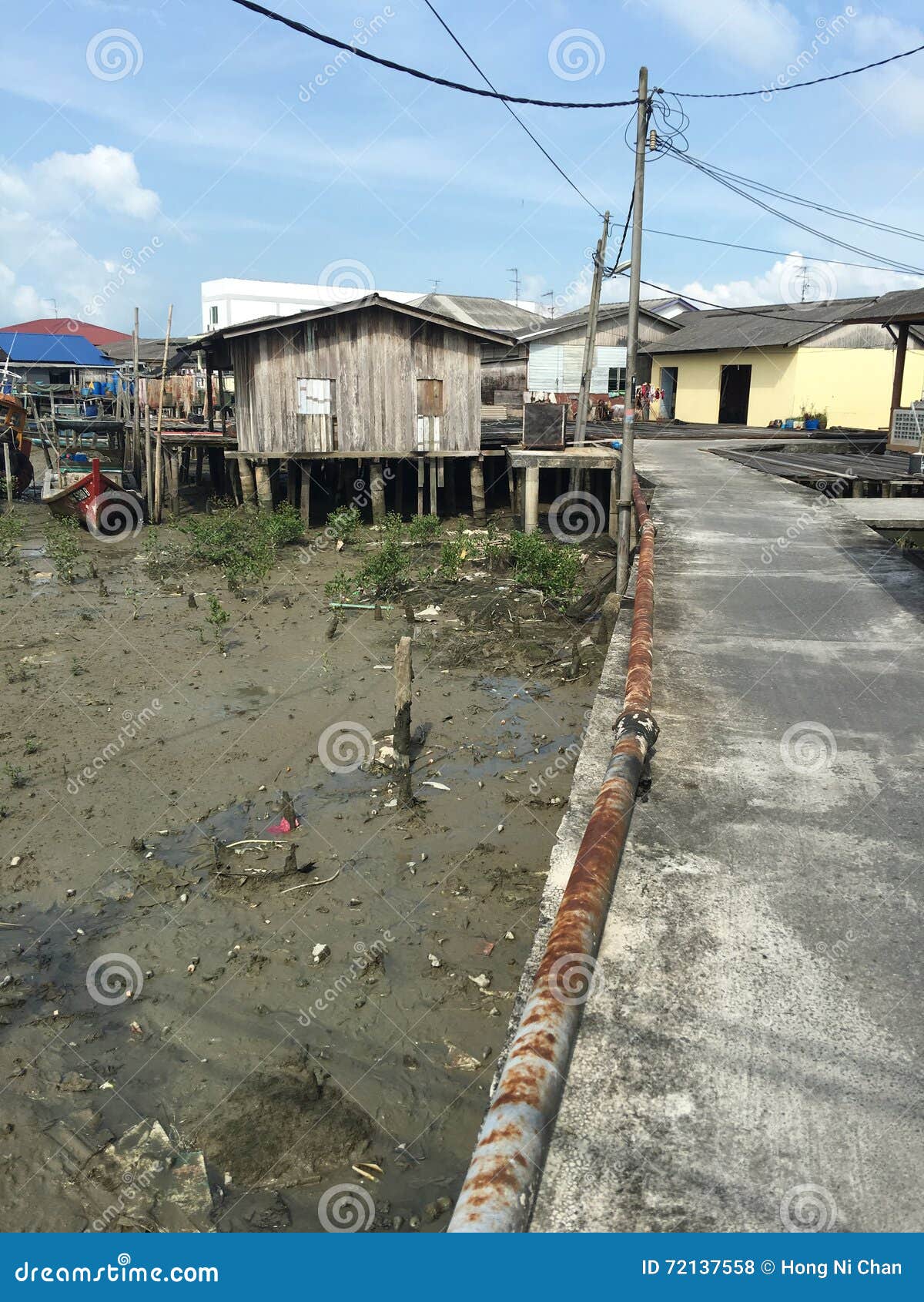 Fish Village Converted Into Resort In Kukup, Malaysia Editorial Stock