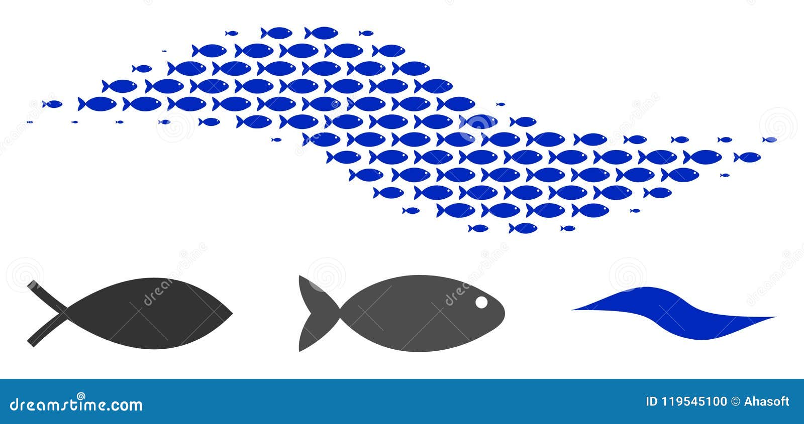 Download Fish Halftone Wave Shape Composition Stock Vector ...