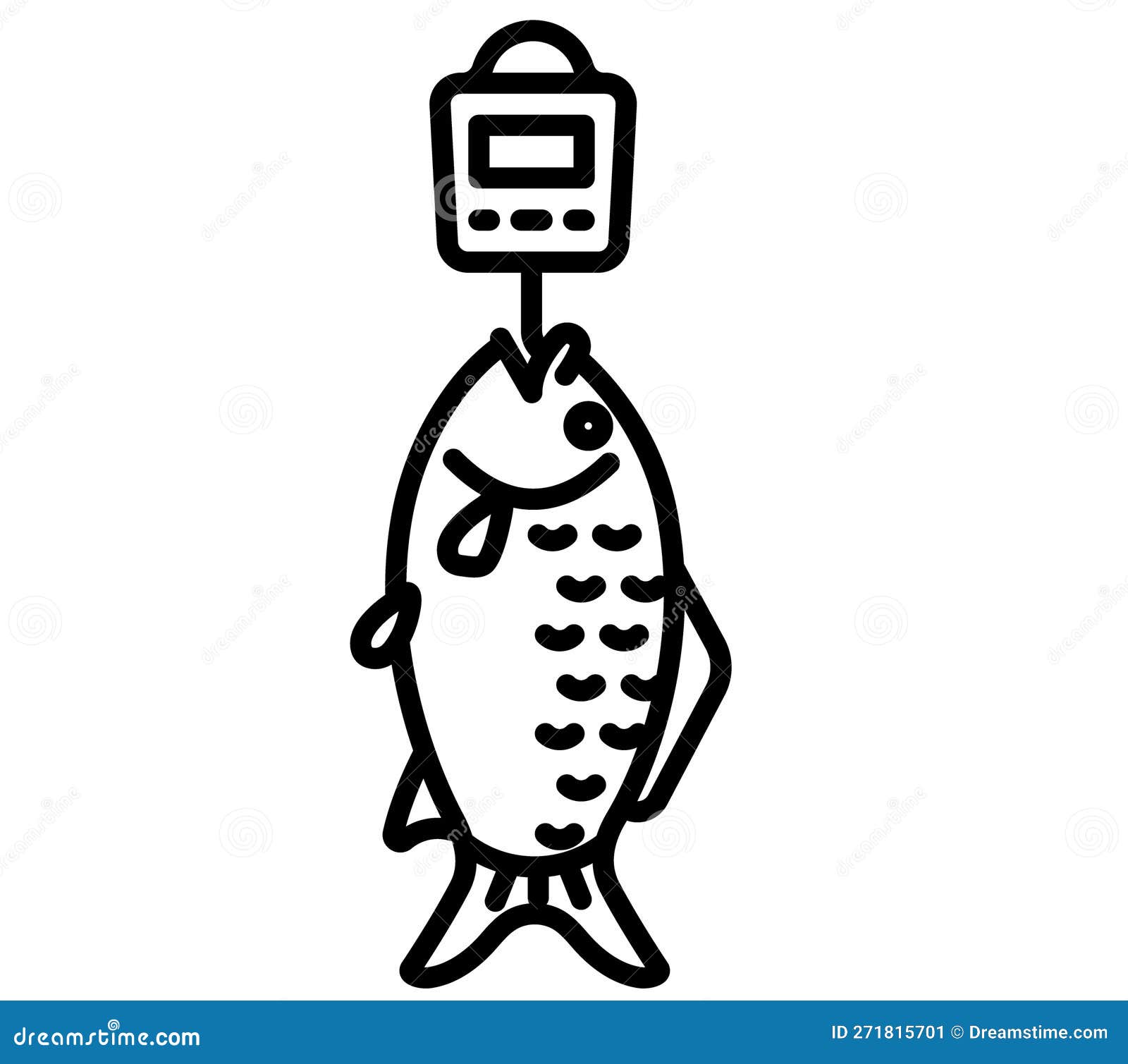 Illustration of Portable Fish Scale for Fish Weighting. Stock
