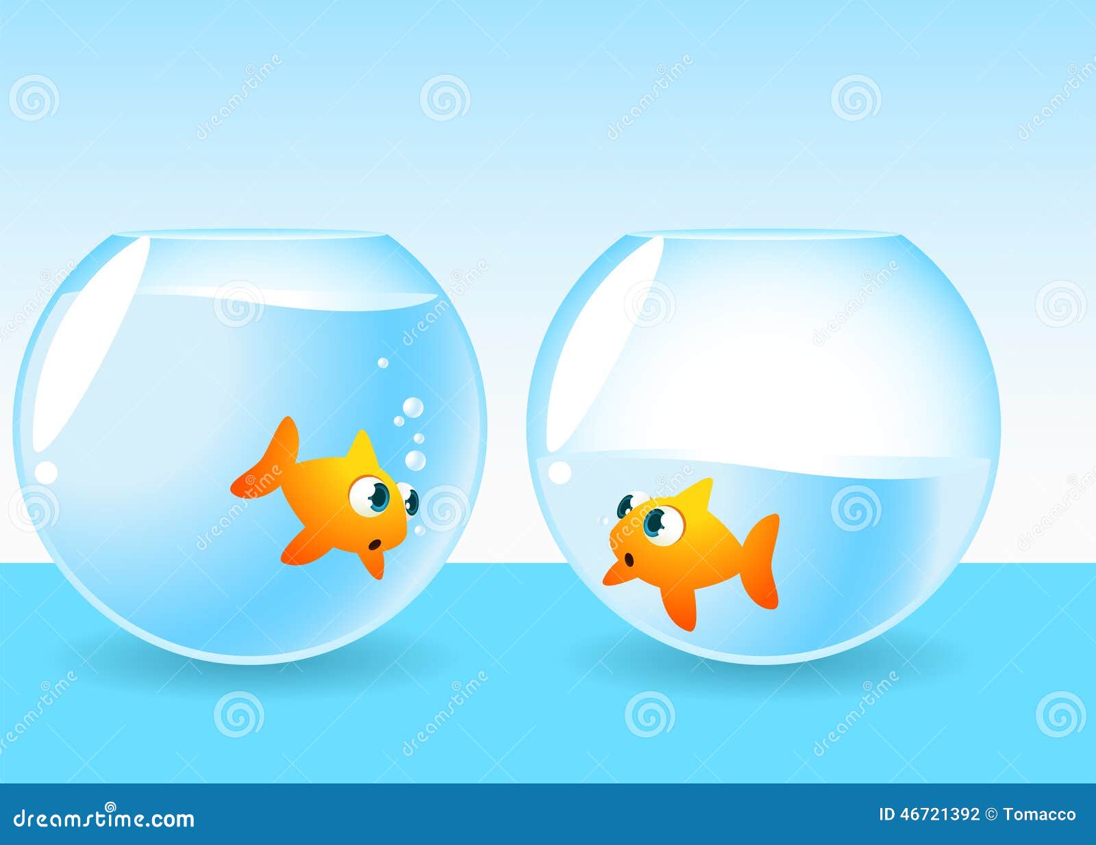 Fishbowl Fiskspring Ut Ur Vatten Stock Illustrationer Illustration av