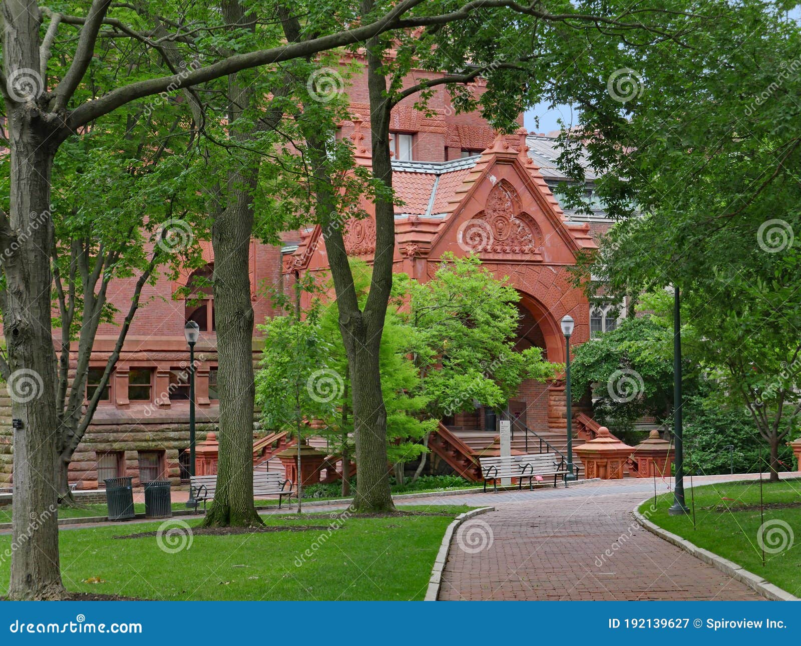 Library on the Tree Lined Campus of the University of Pennsylvania Stock Image Image of lined