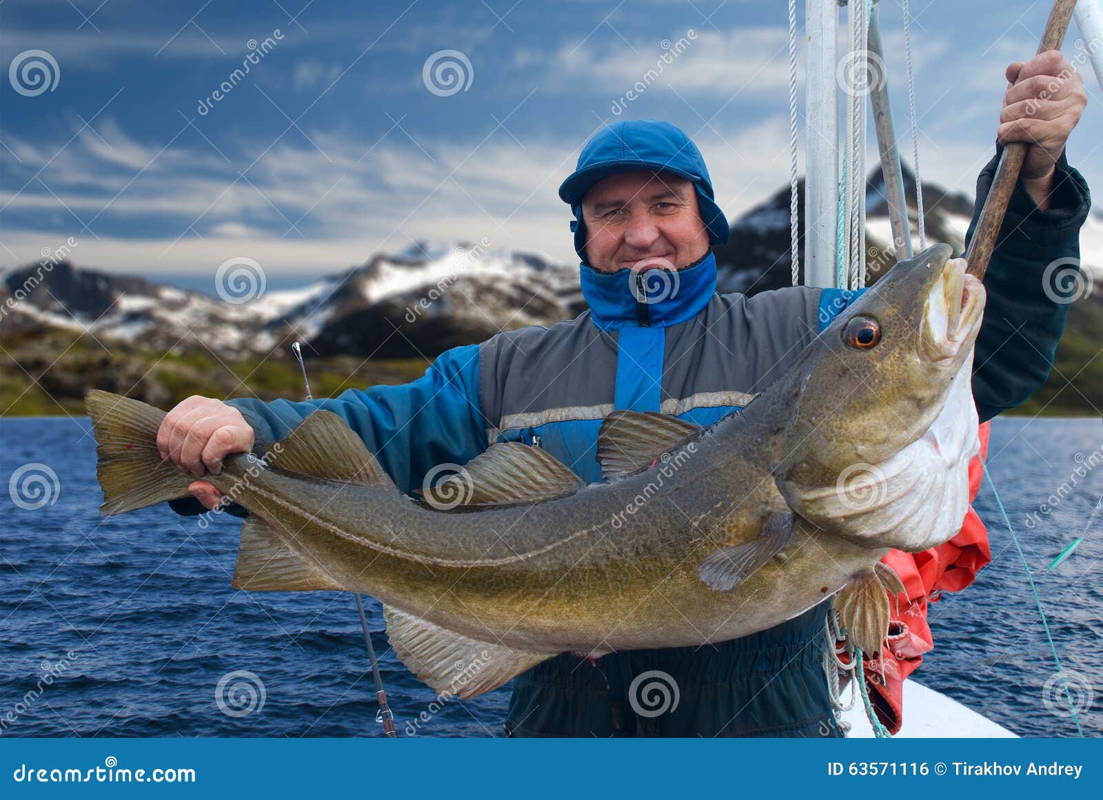 fisherman on boat near lofoten island