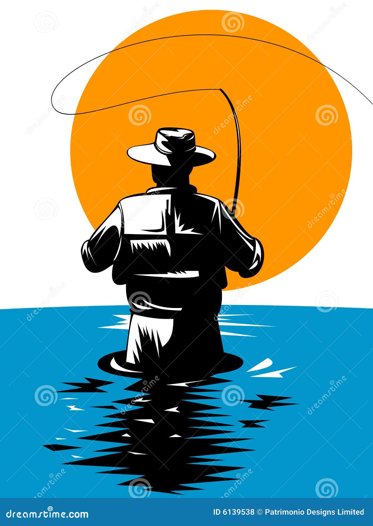 fisherman catching a trout