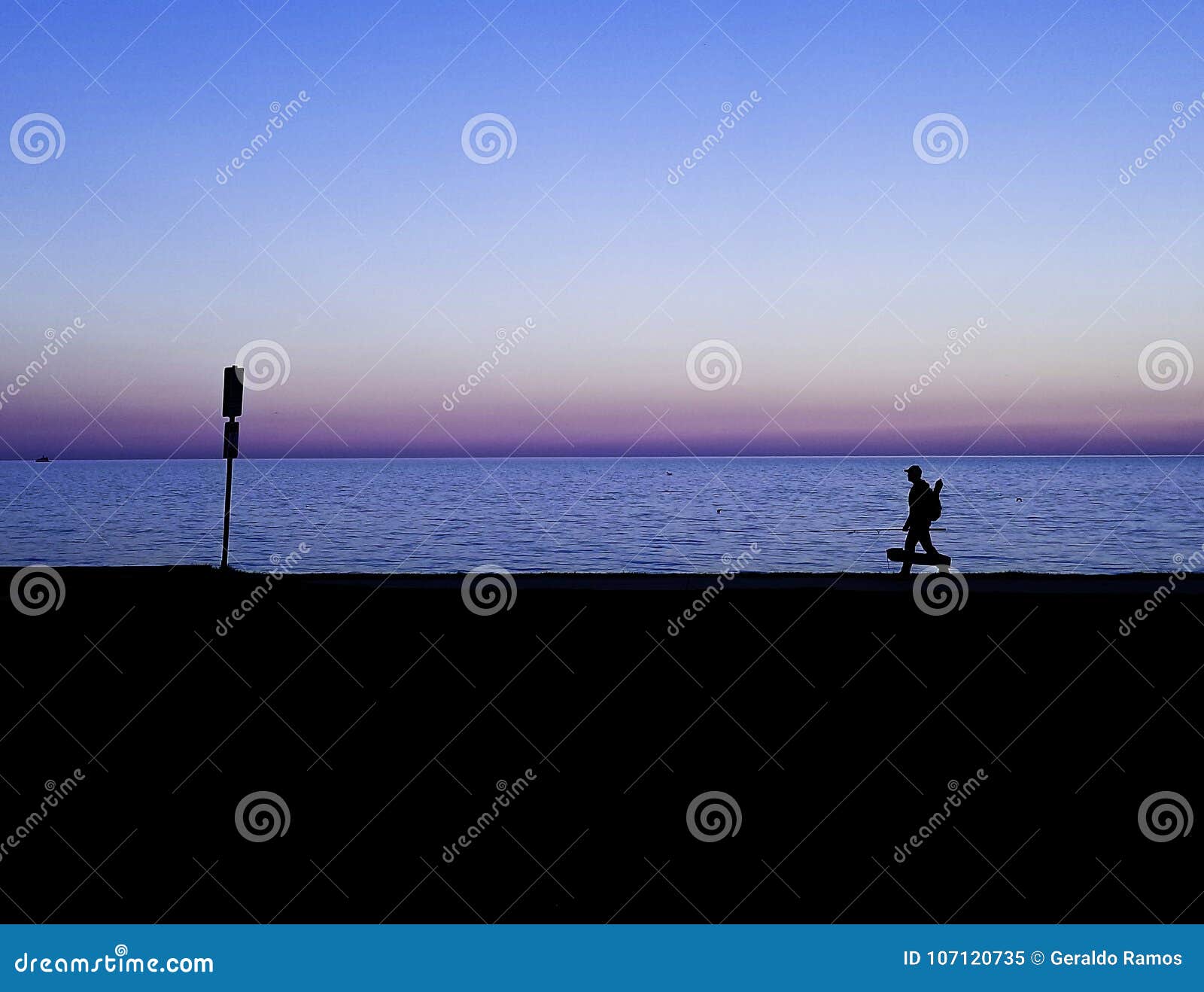 the fisherman at dusk in chicago