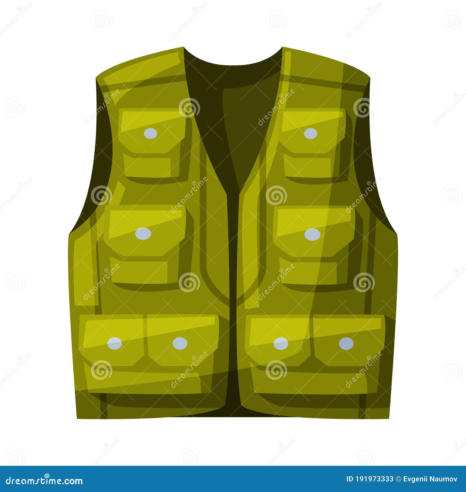 Fisherman or Hunter Vest, Outdoor Activity Apparel Cartoon Vector ...