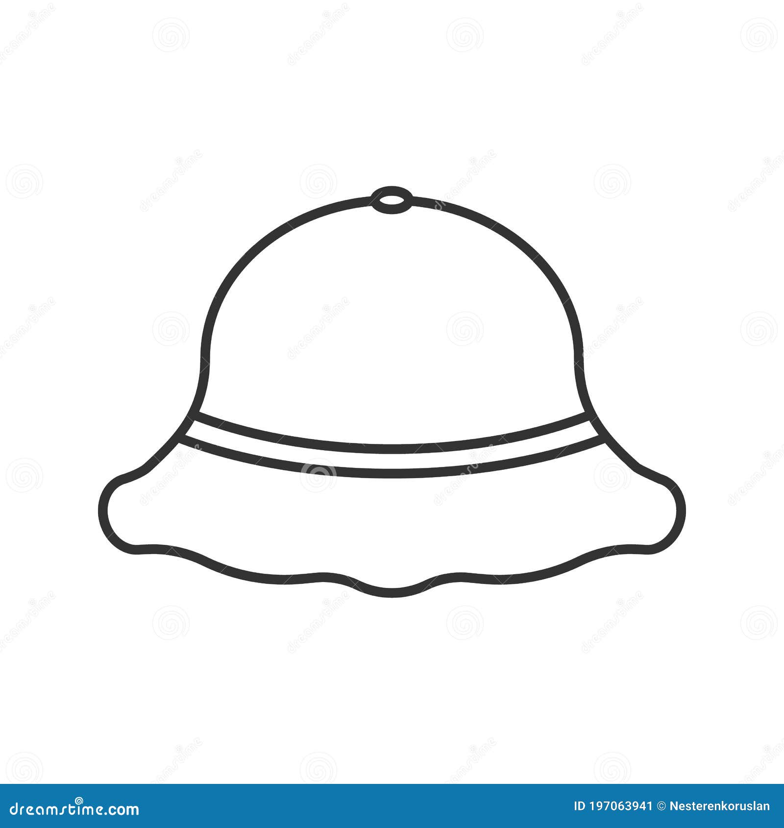 Fisherman`s Hat Linear Icon Stock Vector - Illustration of hobby, brim ...