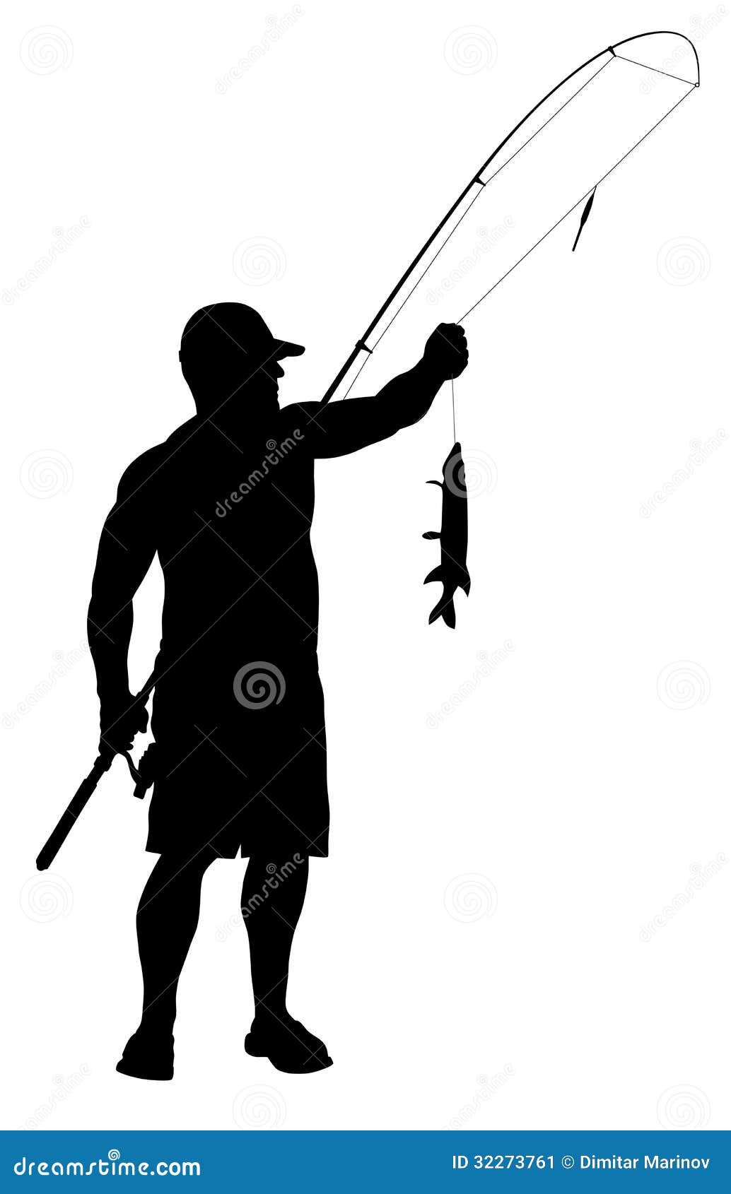 Download Fisherman stock vector. Illustration of silhouette ...