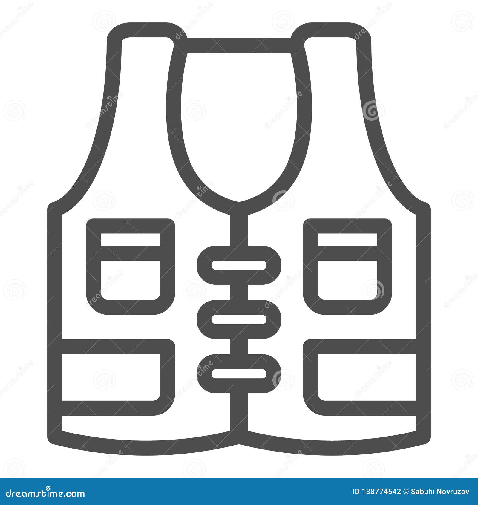 Download Fisherman Vest Line Icon. Fishing Wear Vector Illustration ...