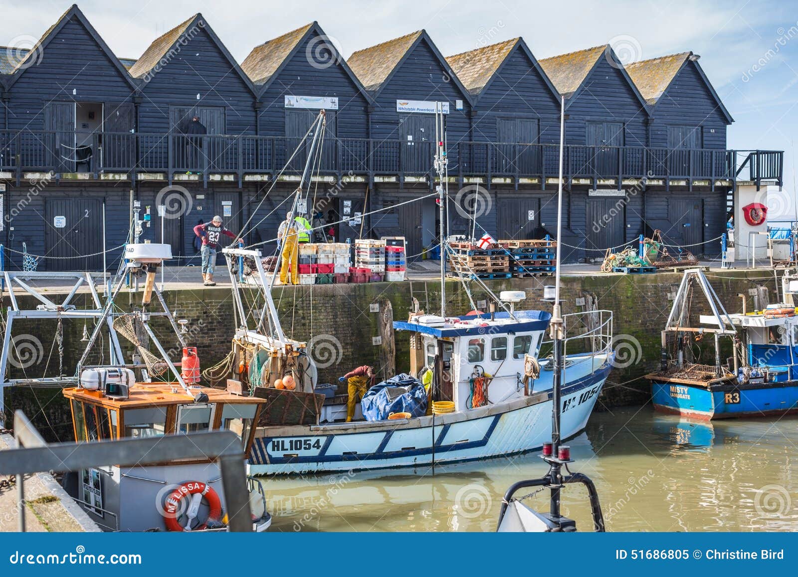 Fishermen And Fishing Boats In Whitstable Harbour 