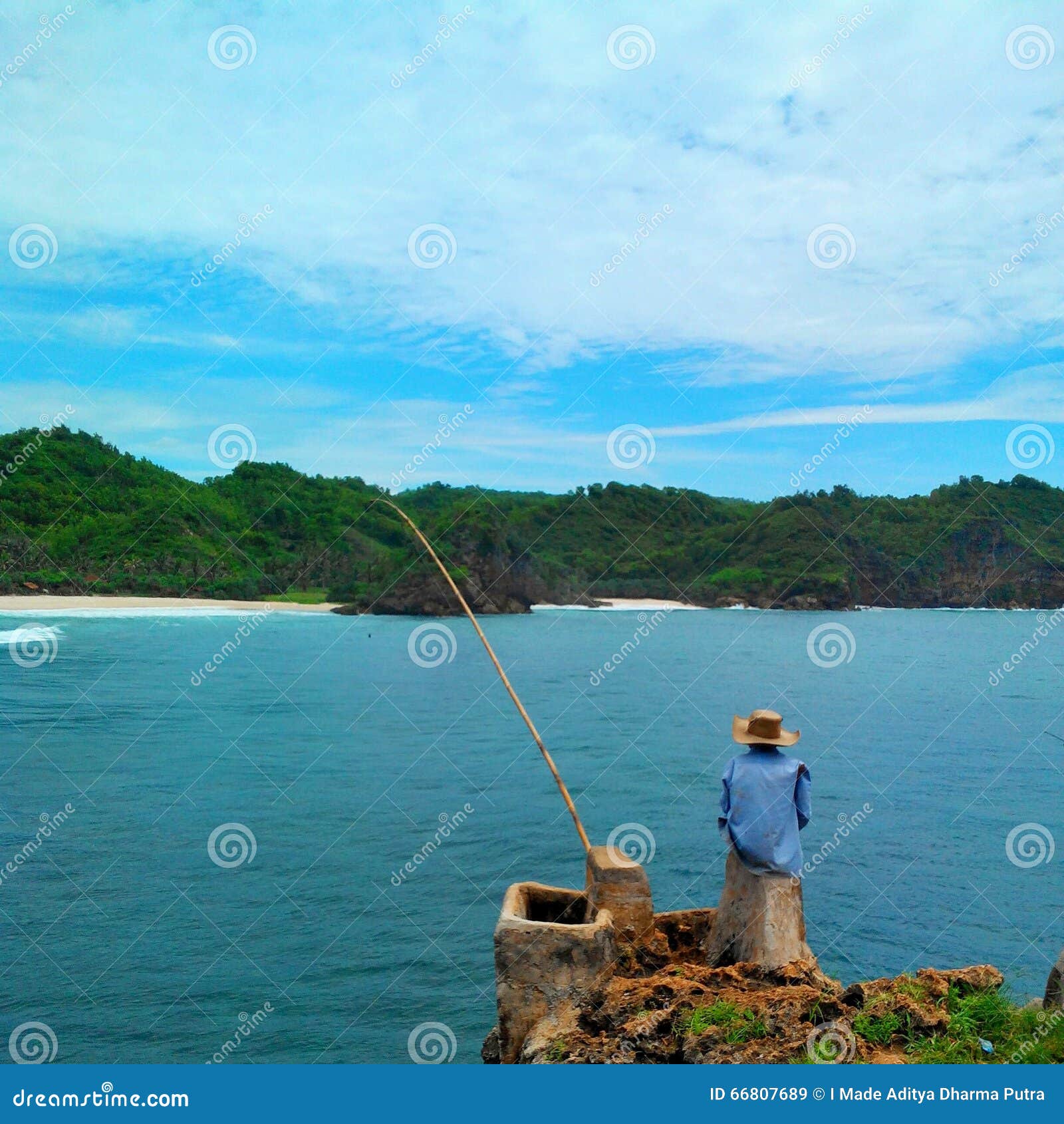 Fishermen and fishing rod editorial stock image. Image of fishing - 66807689