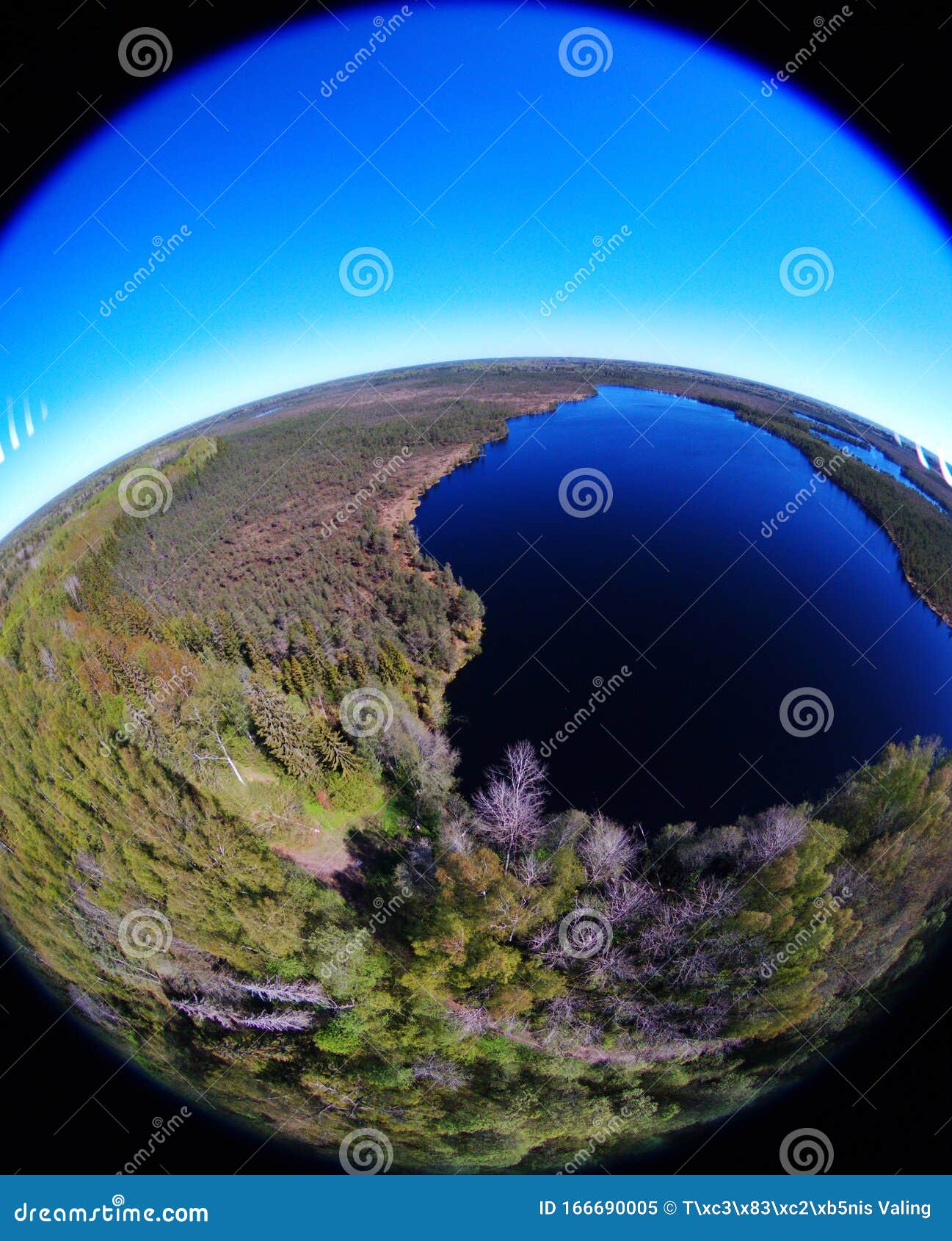 Andrew Halliday udløb Shah Fisheye Drone View Over the Bog Area Stock Image - Image of lake,  perception: 166690005